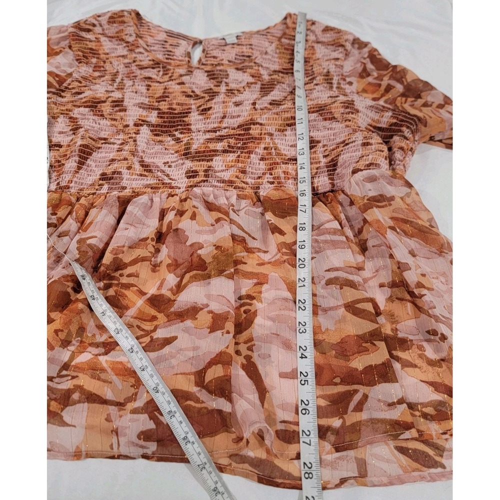 Womens Top Size 26W Smocked Floral Flowy‎ Feminine Colorful Boho - Picture 7 of 7